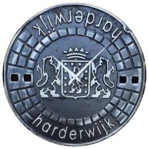 Putdekselklok Harderwijk Zwart/Zilver